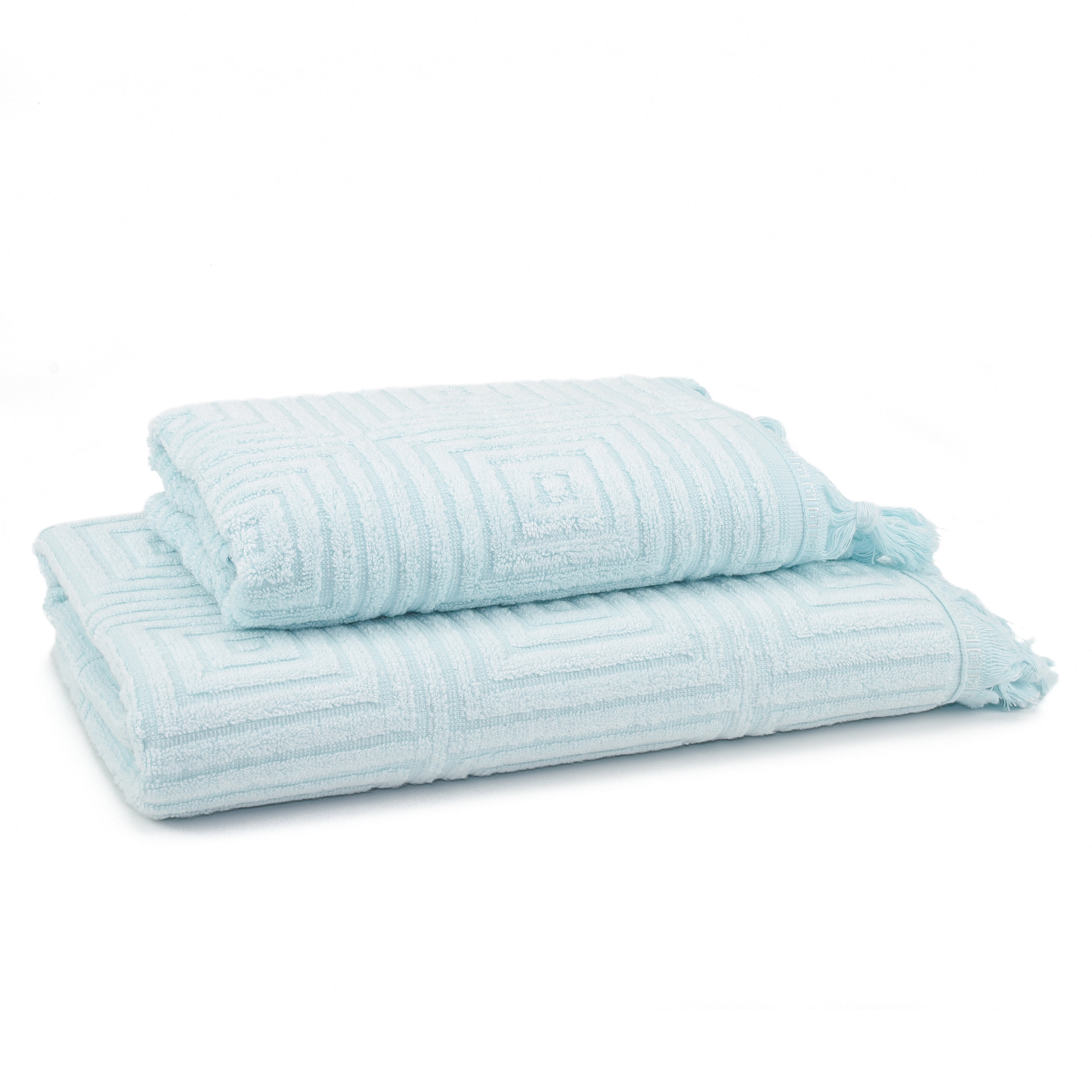 EastNBlue East'N Blue Troya Bamboo Bath Towel Set (Set of 2) - (1 Bath Towel, 1 Hand Towel) Cielo