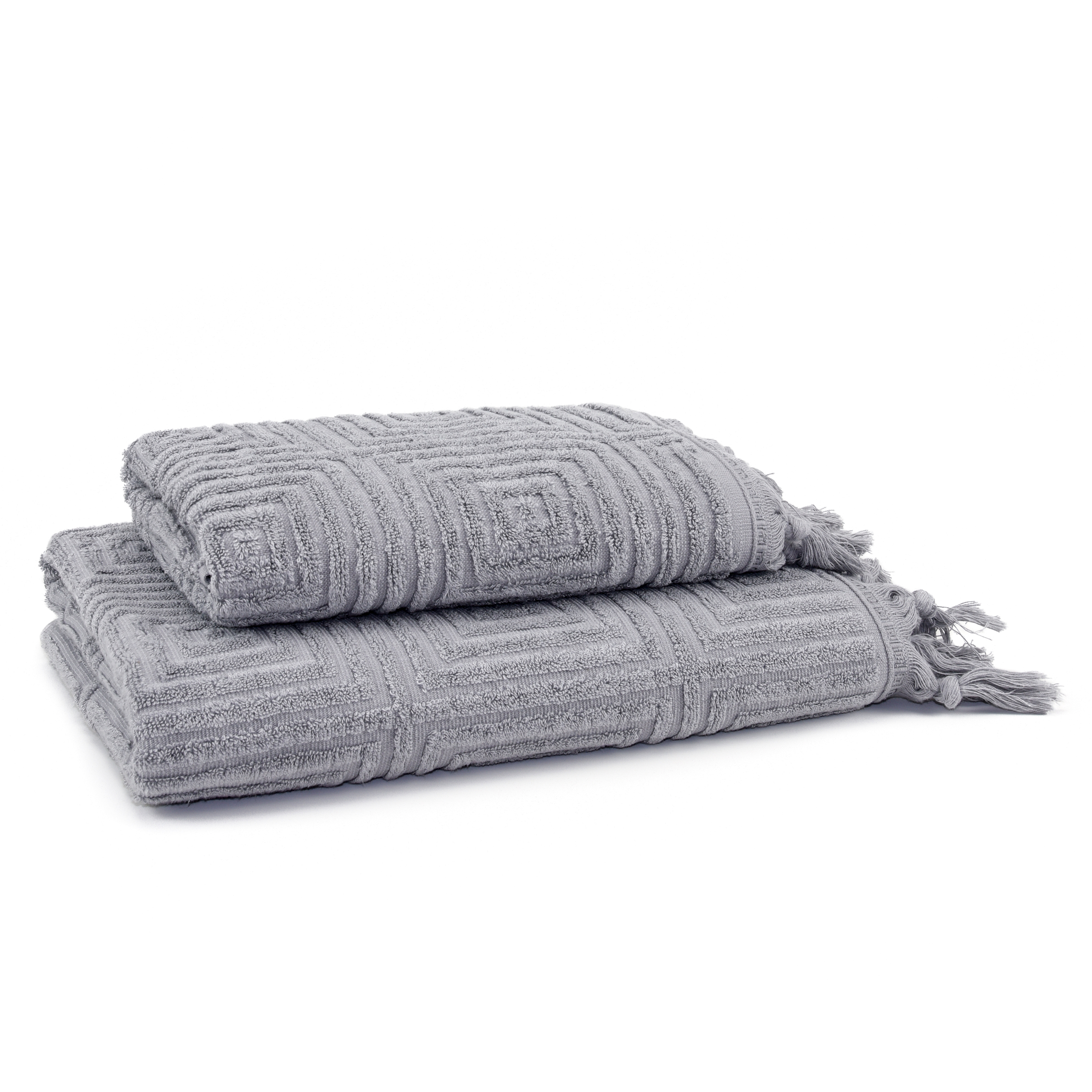 EastNBlue East'N Blue Troya Bamboo Bath Towel Set (Set of 2) - (1 Bath Towel, 1 Hand Towel) Fog Grey