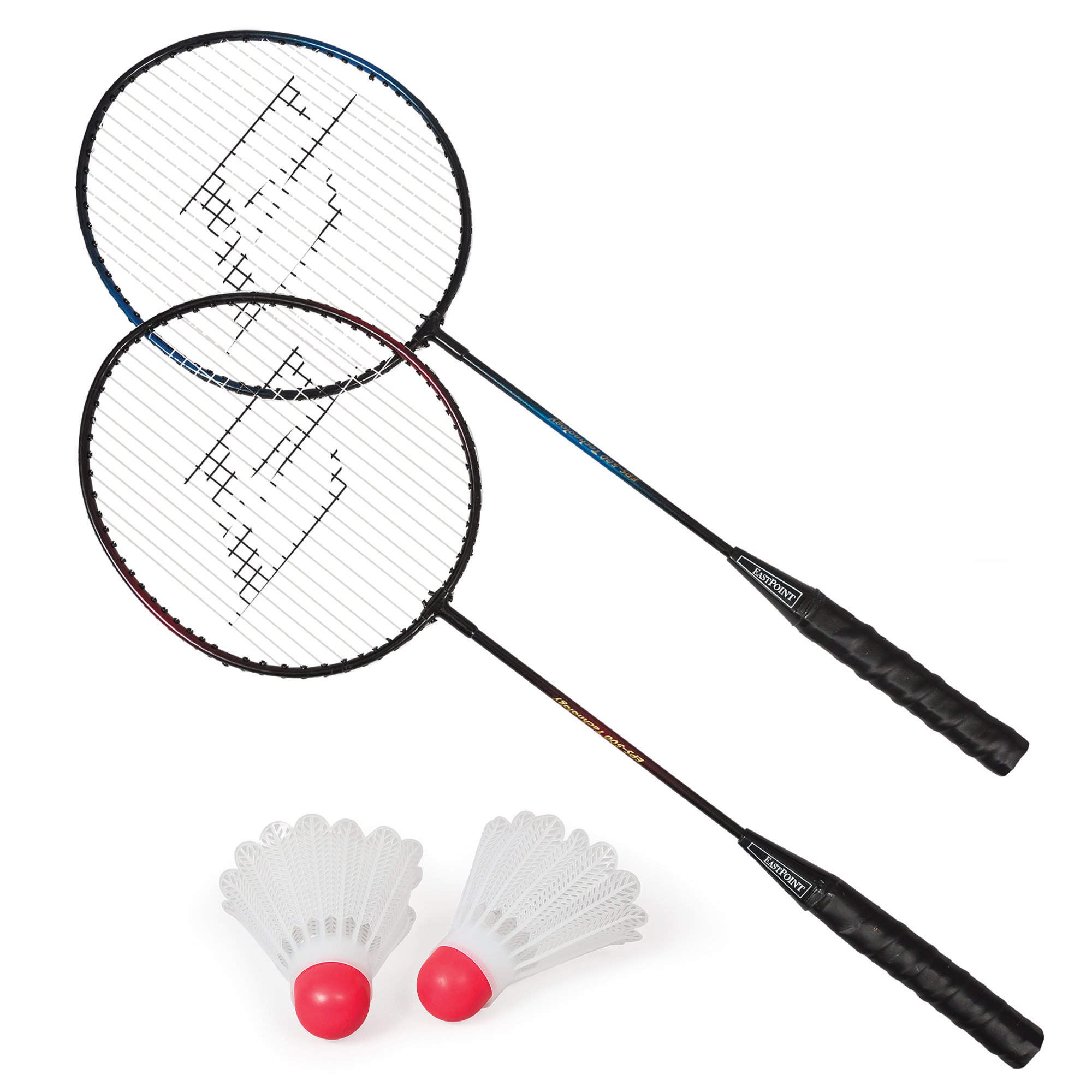 EastPoint Sports 2 Player Badminton Racket Set; Contains 2 Rackets with Tempered Steel Shafts, Comfort Handles and 2 Durable, White Shuttlecock Birdies - image 1 of 7