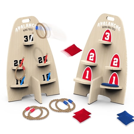 EastPoint Sports 2-in-1 Avalanche Toss and Ring Toss Game Wooden Outdoor