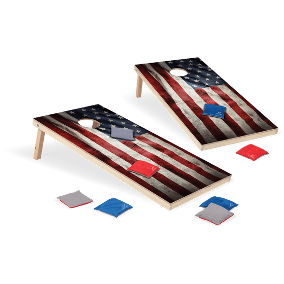 EastPoint Sports 2' x 4' American Flag Cornhole Boards - Bean Bag Toss Set with 8 Bean Bags