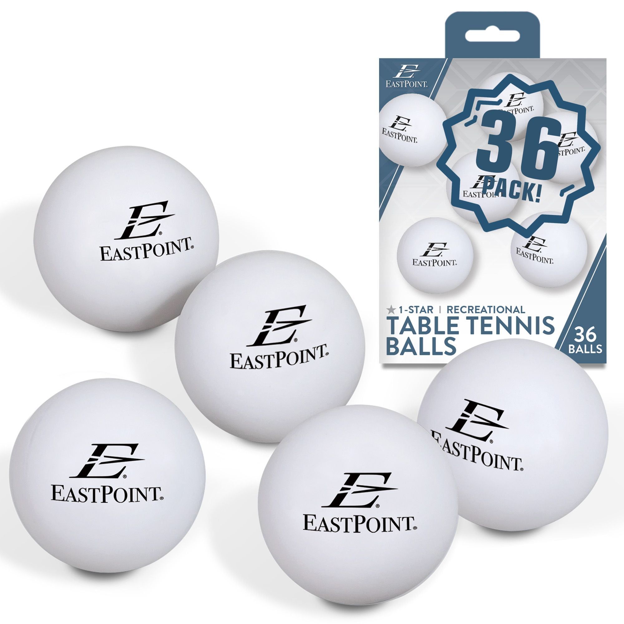 EastPoint Sports 40mm 1 Star Table Tennis Ball Set, 36 Pack of Recreational PingPong Balls