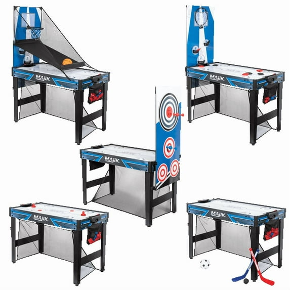 EastPoint Sports 6-in-1 Multi Game, 48IN - Indoor Basketball, Air Powered Hockey, Knee Hockey, Soccer, Darts, and Bean Bag Toss