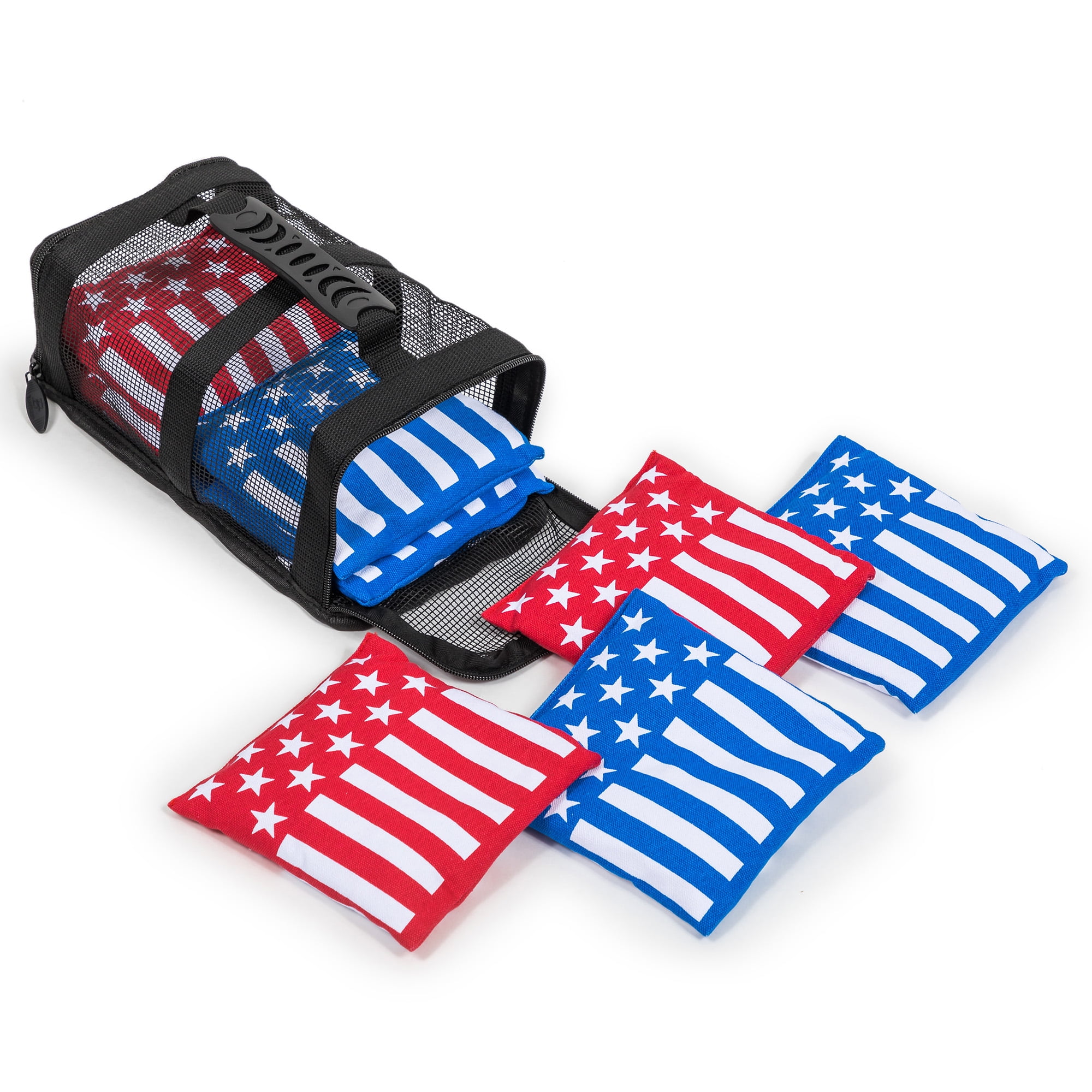 EastPoint Sports Americana Canvas Beanbags - 8 Count 16 oz 6" x 6" W/ Carry Case