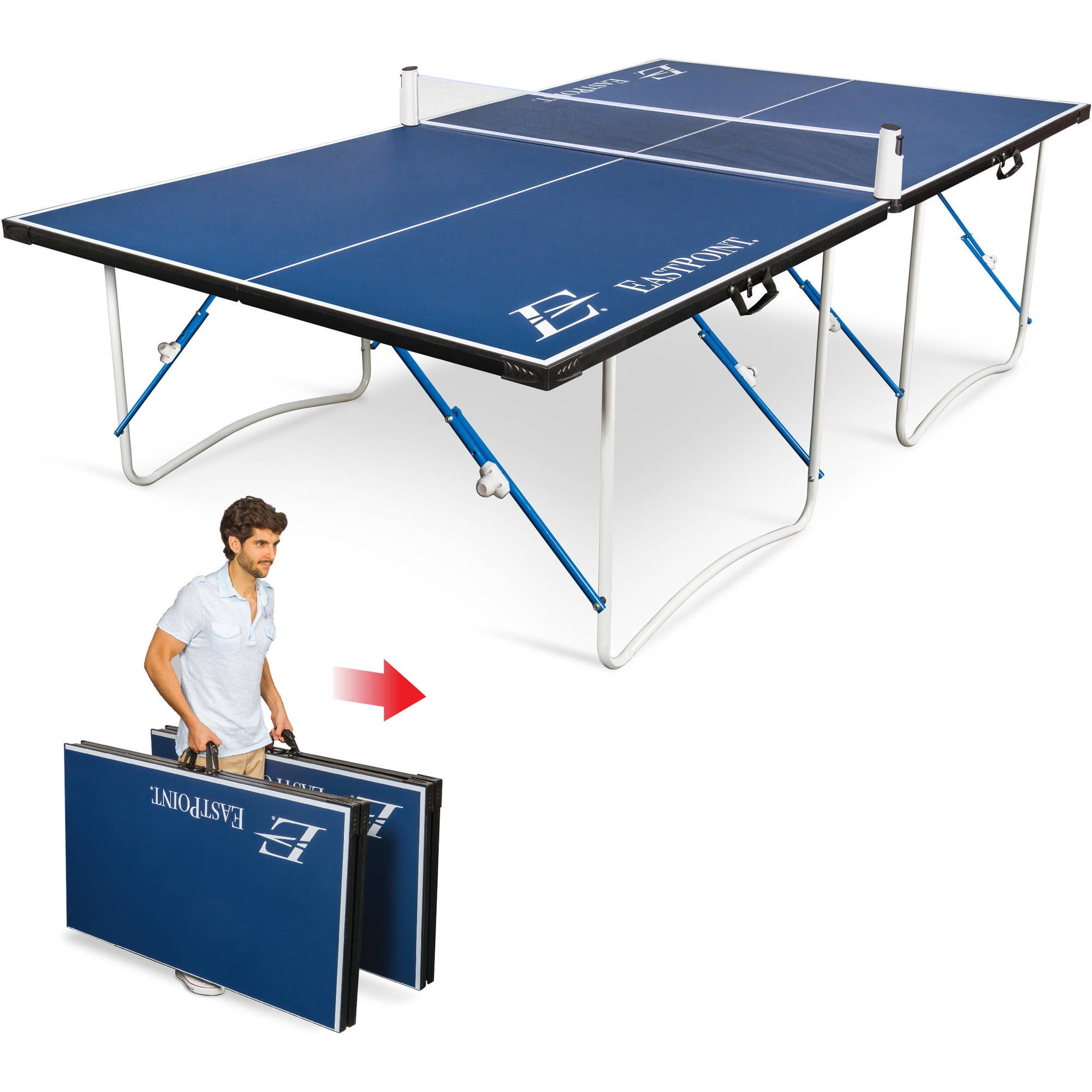 Table de tennis/ping-pong pliable EastPoint 2500 avec filet et rangement  intégré