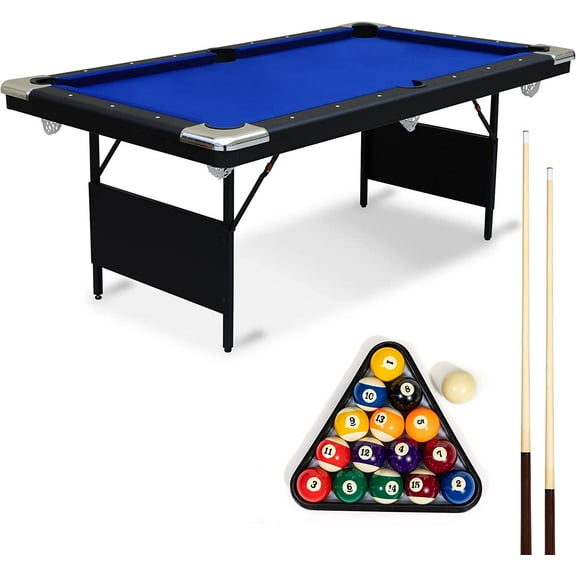 EastPoint Sports Easy Setup Folding Billiard Table - No Assembly Pool Table, Just Unfold and Play Anywhere