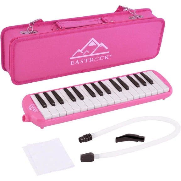 EASTROCK 32 Keys Melodicas Soprano Melodica Piano Instrument with Oxford Bag & Mouthpiece for Beginners,Pink