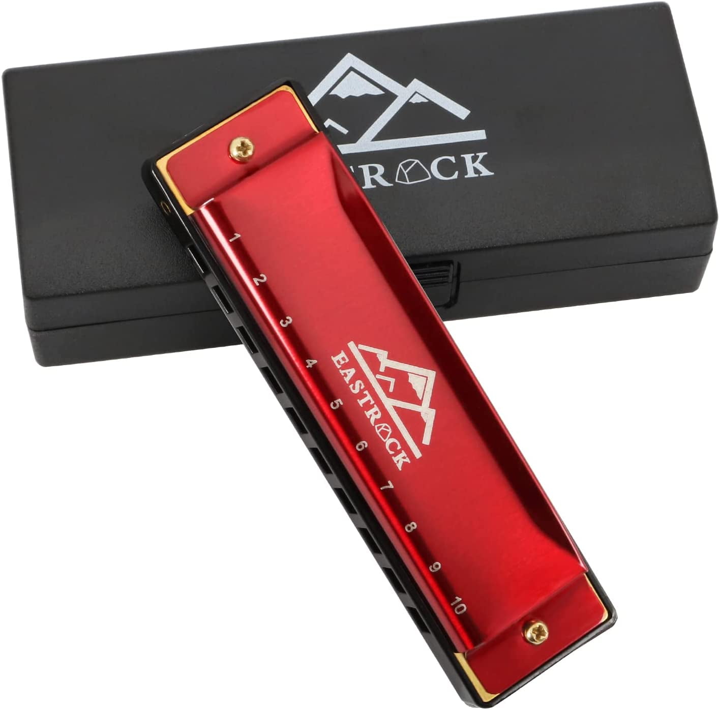 EastRock Blues Harmonica 10 Hole C Key with Case, Mouth Organ Harp,  Diatonic Harmonica for Beginner, Adult, Kids, Professional, Students,  Friends