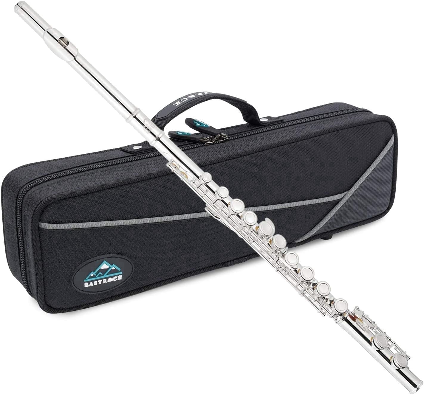 EASTROCK Closed Hole Nickel Plated Flute Soprano Recorder in C 16 with Professional Care Set for School Ensembles and Beginners Silver