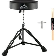 EASTROCK Metal Double-Braced Drum Throne Height Adjustable Heavy-Duty Seat Anti-Slip Base Drum Stools for Stage/Gig