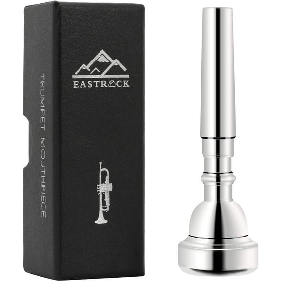 EASTROCK 7C Trumpet Mouthpiece Bb Silver Plated Brass Standard Trumpet Accessories for Beginners and Professional with Box