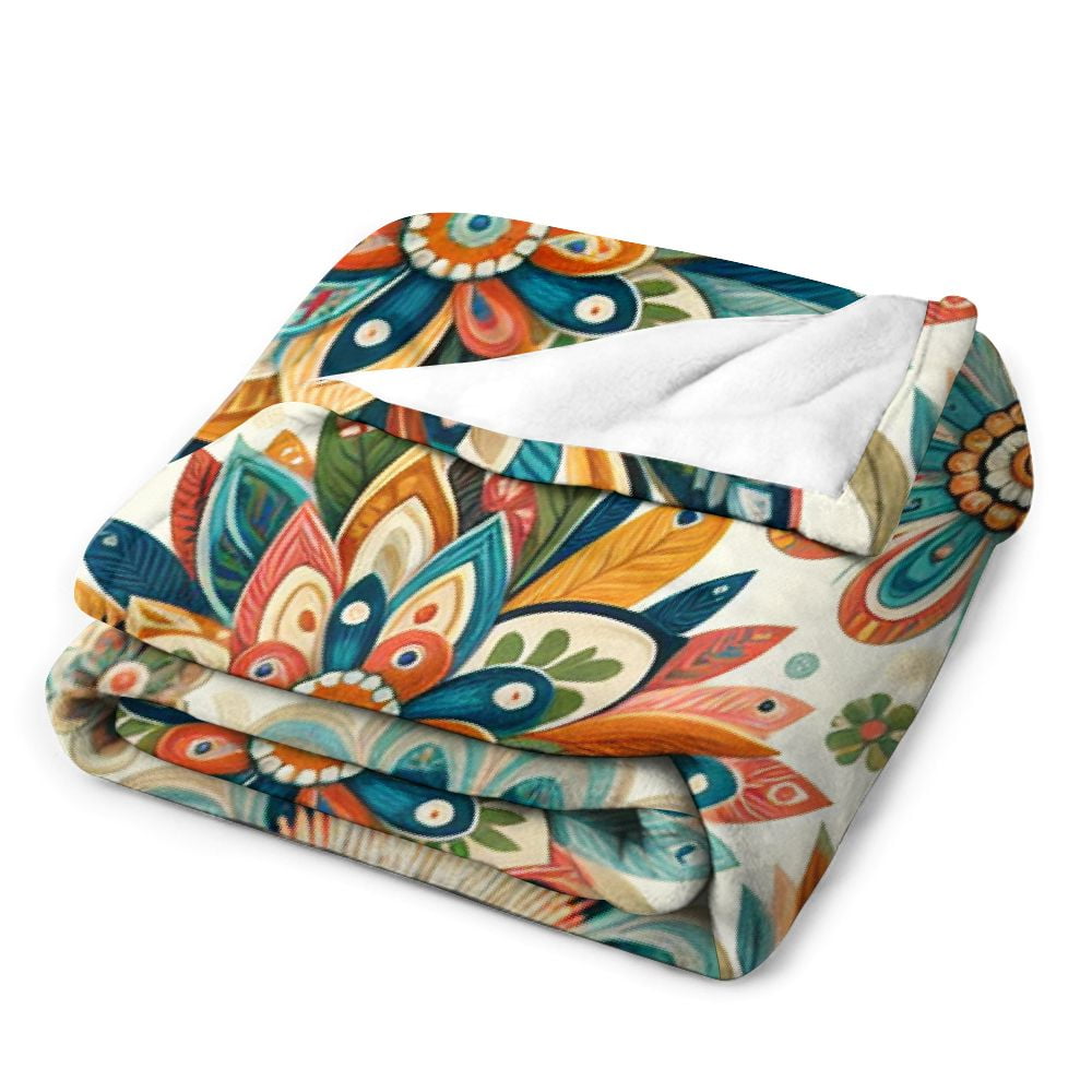 EastSmooth 70s Retro Throw Blanket Groovy Flannel Soft Blanket Vintage Boho Hippie Aesthetic