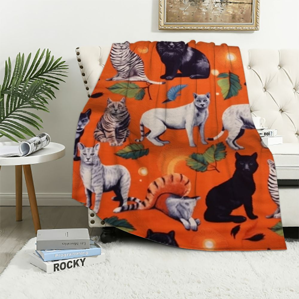 EastSmooth Animal Print Throw Blanket for Couch Bed, Halloween Blanket