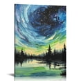 thumbnail image 1 of EastSmooth Aurora Borealis Canvas Wall Art Northern Canvas Print for Living Room Starry Aurora Illustrations Modern Art Decorative Contemporary Print, 1 of 5