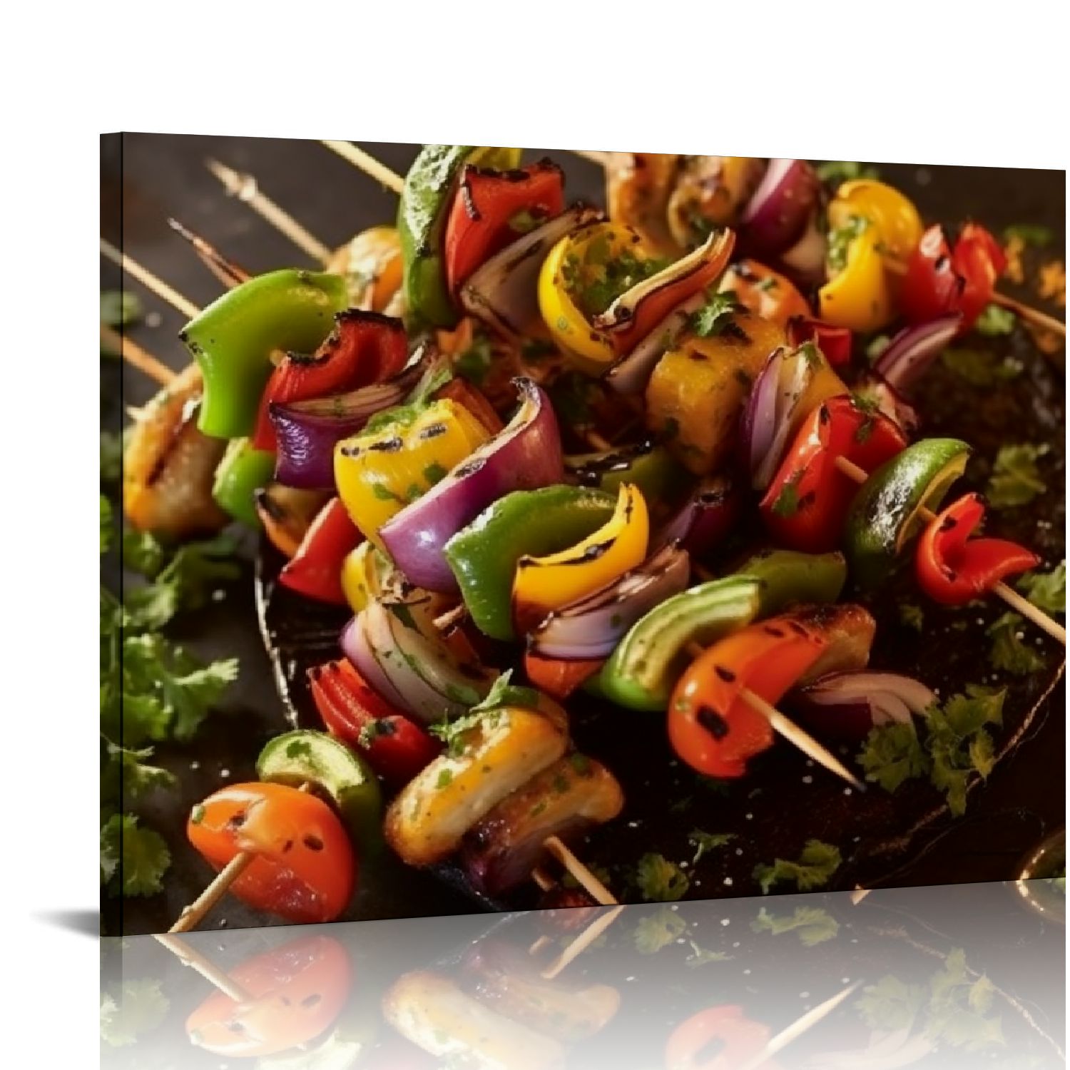 EastSmooth BBQ Vegetable Skewers Canvas Wall Art Decor Paintings Pictures for Bedroom Wall Decor