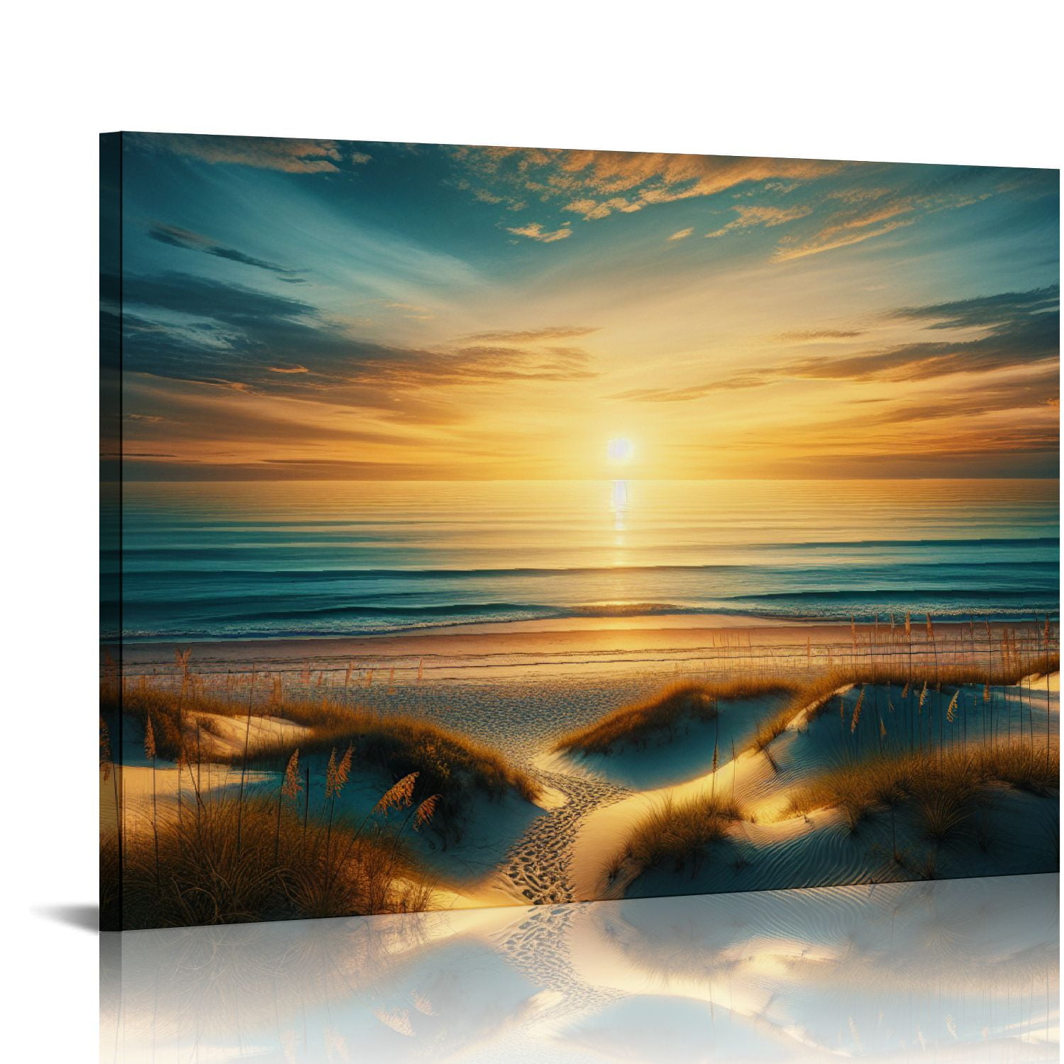 EastSmooth Beach Picture Decor Wall Art Ocean Sunset Nature Seaside ...