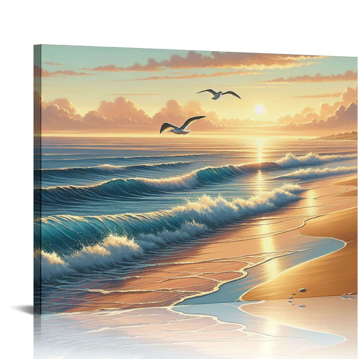 EastSmooth Beach Wall Art Decor for Living Room Ocean Canvas Picture ...