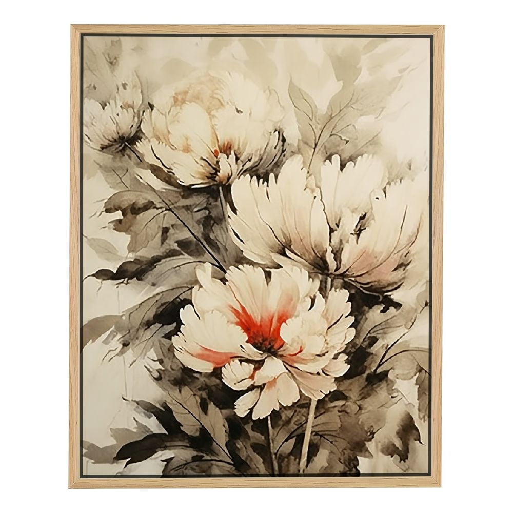 EastSmooth Beige Abstract Flower Canvas Wall Art Decor Beige Abstract ...