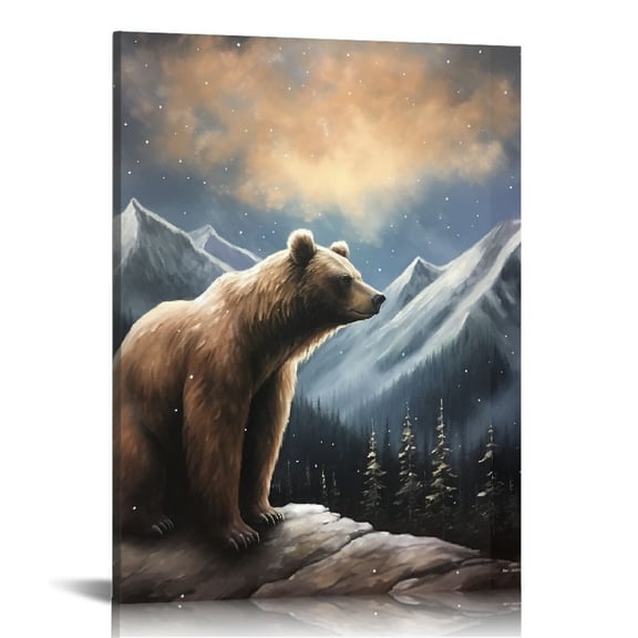 EastSmooth Black Bear Cabin Canvas Wall Art Print With Timer | Canvas Canvas Wall Art Print Design