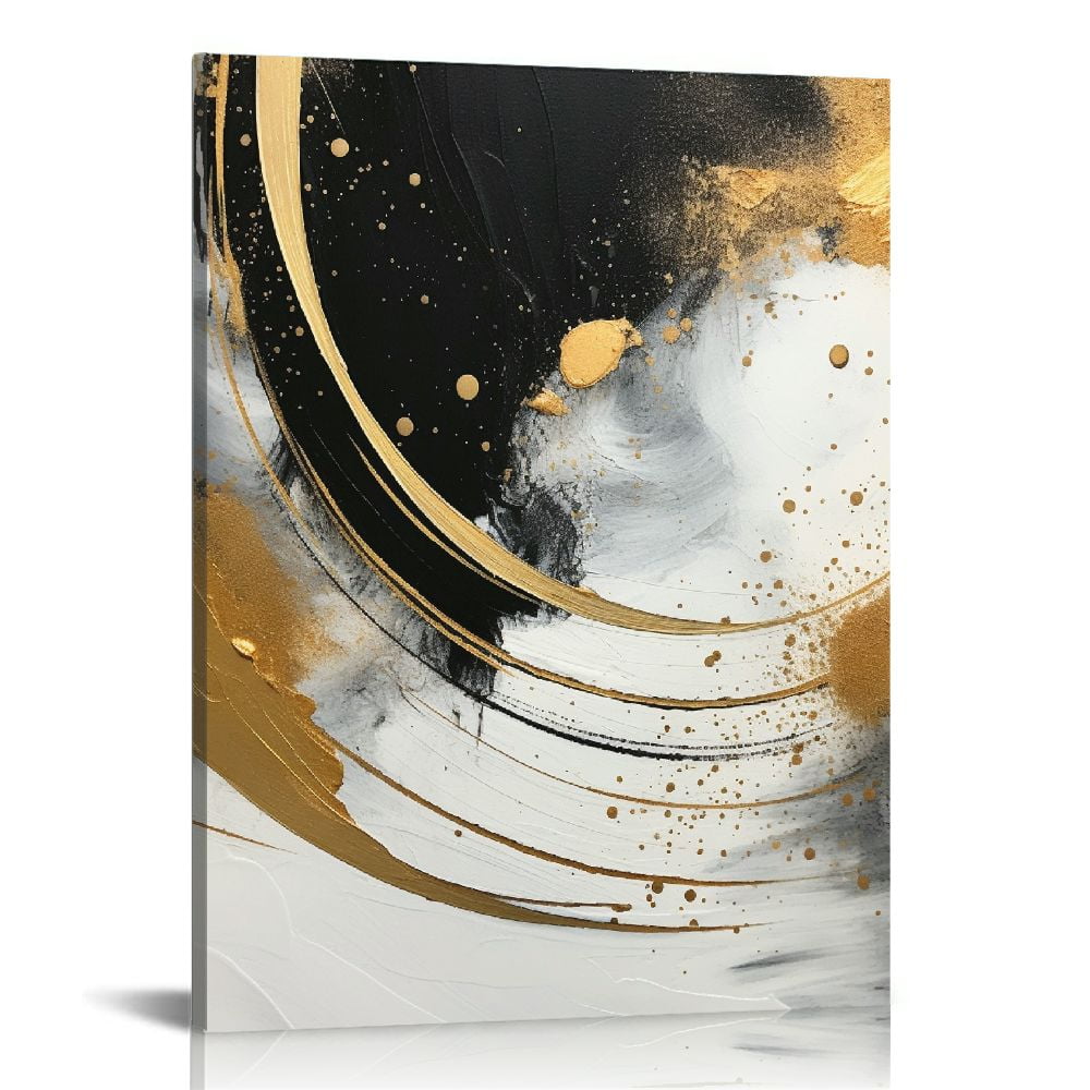 EastSmooth Black Gold Gray Wall Art Black Gold White Pictures Black and