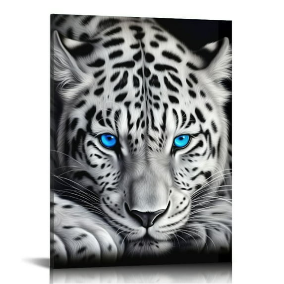 EastSmooth Black and White Leopard Decor Pictures Animal Canvas Wall Art Prints, Ready to Hang for Home Decor,