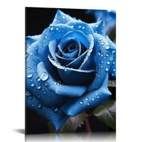EastSmooth Blue Rose Canvas Wall Art Floral Pictures Wall Decor Flower Bloom Close Up Painting Print Flowers Artwork for Bathroom Bedroom Office Living Room Paintings Decorations Ready to Hang