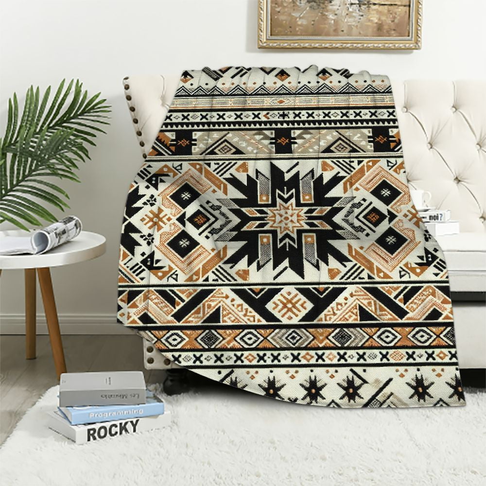 EastSmooth Bohemian Sofa Throw Blankets Ethnic Woven Farmhouse Boho
