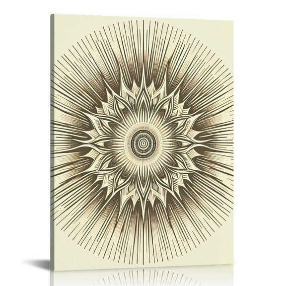 EastSmooth Boho Sun Canvas Wall Art, Modern Sunset Sunrise Wall Art Canvas Prints Ready to Hang, Geometric Sunshine Wall Decor for Living Room, Bedroom