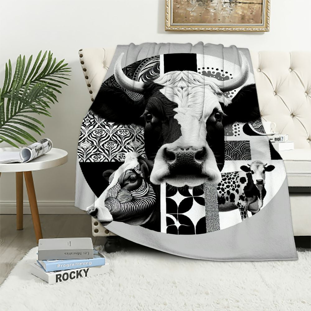 eastsmooth-brown-cow-print-fleece-throw-blanket-highland-cattle-sherpa