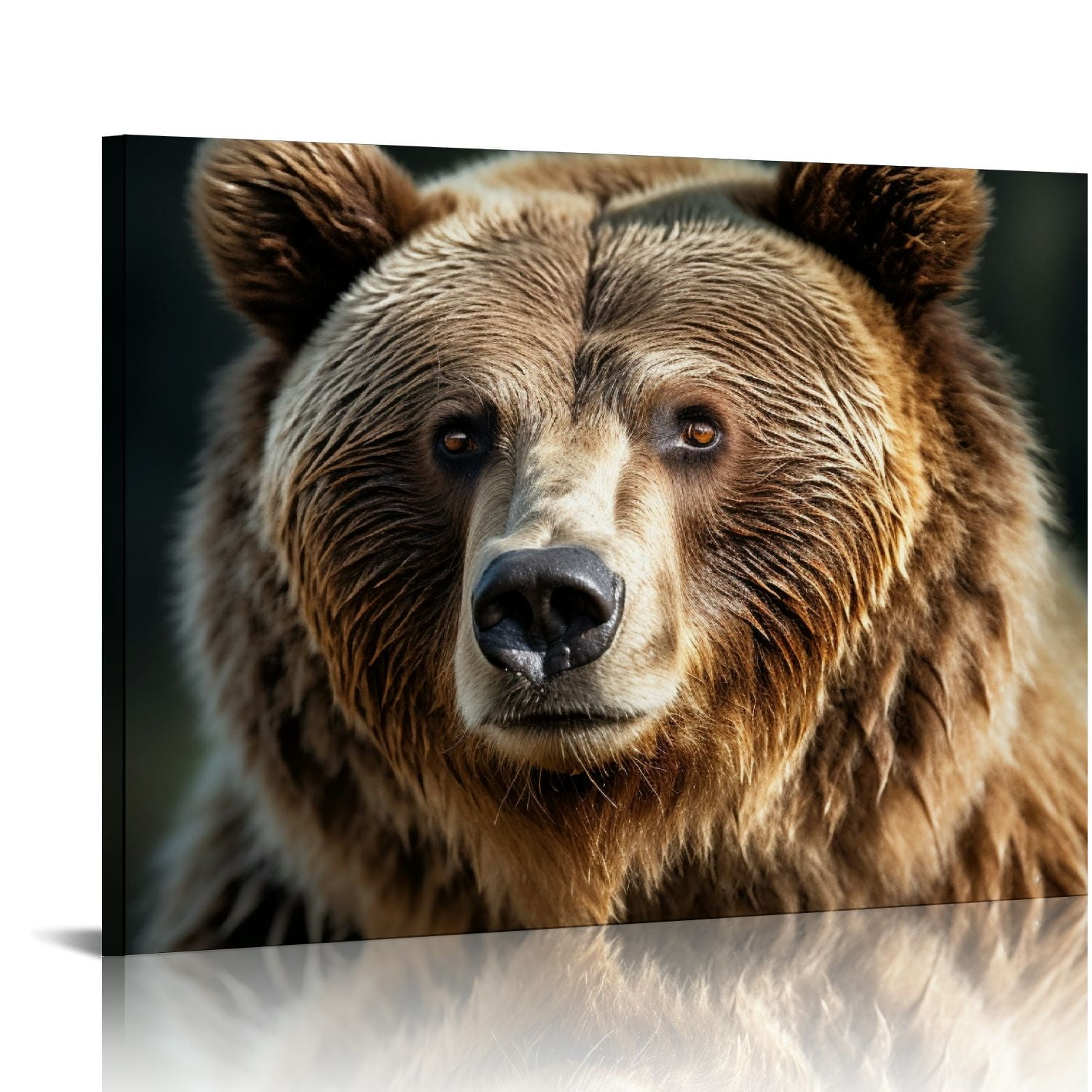 EastSmooth Brown Wall Art Painting Grizzly Bear Prints On Canvas The ...