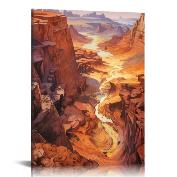 EastSmooth Canvas Print Superstition Mountains Sunset Wall Art Arizona Western Desert Cactus Landscape Picture Canvas Art Print Nature Artwork for Home Wall Decoration Ready to Hang