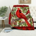 thumbnail image 1 of EastSmooth  Cardinals Blanket Red Birds Throw Blanket Plush Blankets Bedding for Valentine's Day Christmas Day, 1 of 6