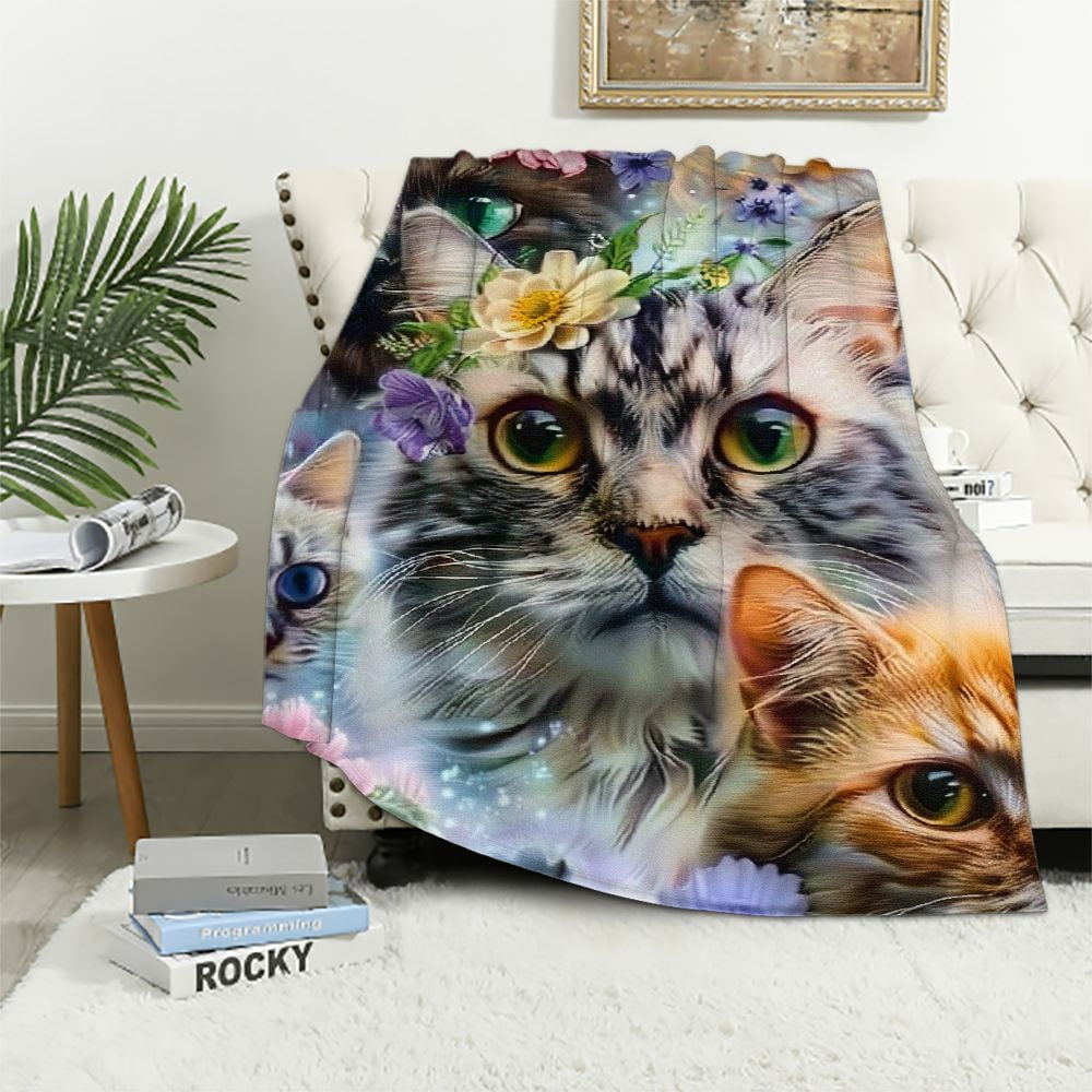 EastSmooth Cat Blanket, Cat Lovers Gifts for Women, Cat Gifts for Cat