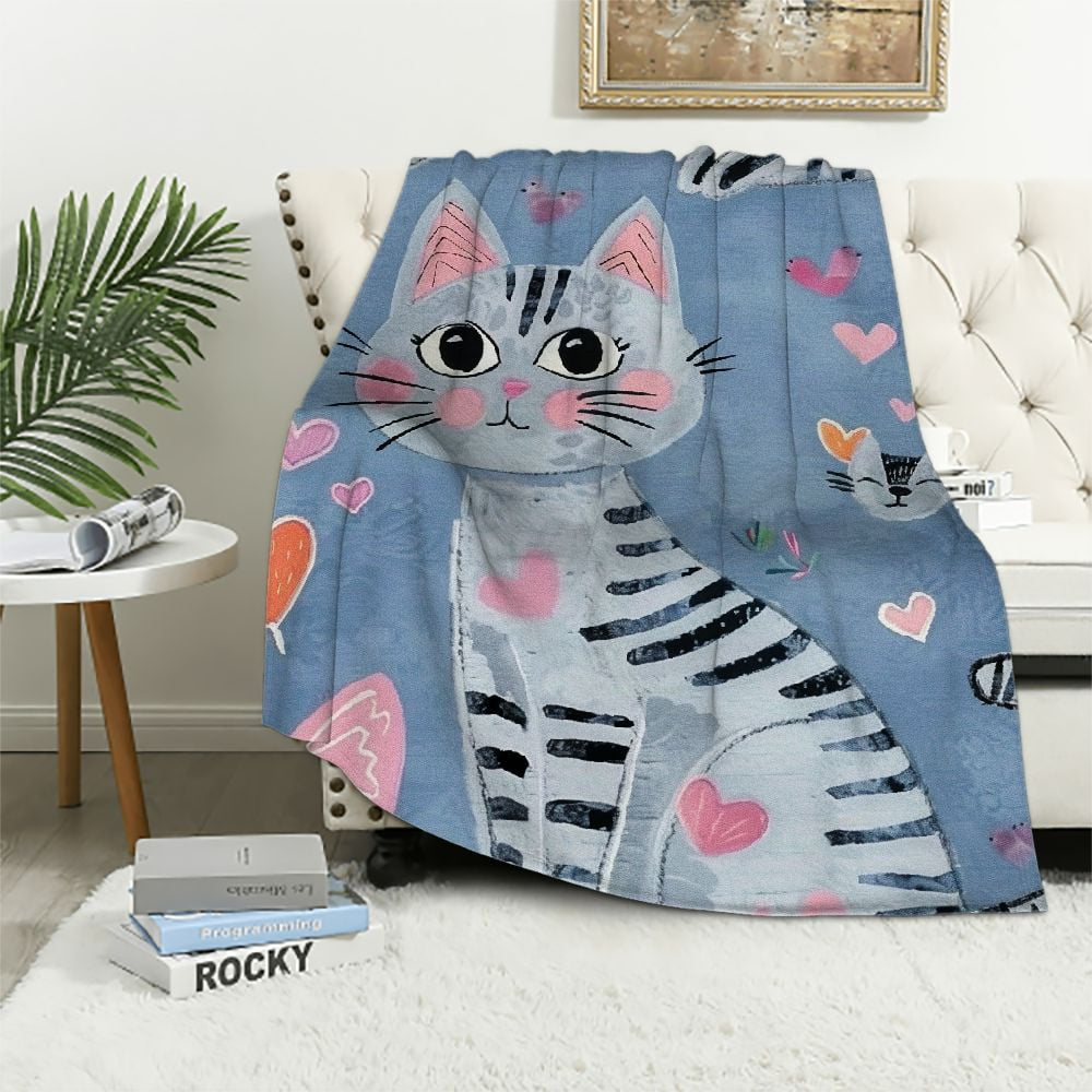 EastSmooth Cat Blanket Cat Themed Gifts for Girls, Kitten Throw ...