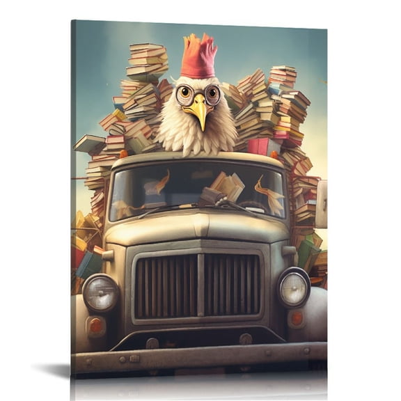 EastSmooth Chicken Wall Decor Pictures Rooster Farm Art Kitchen Canvas Picture Farmhouse Animal Painting