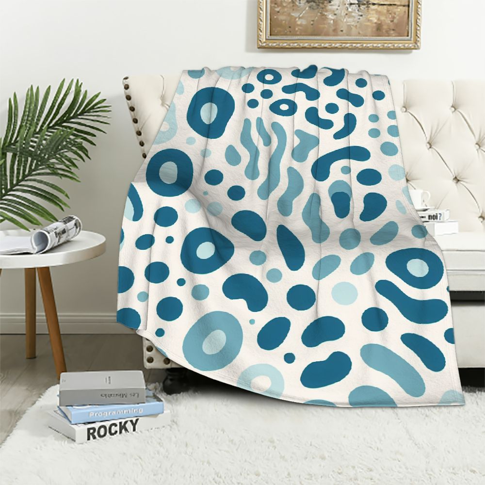 EastSmooth Chinoiserie Throw Blanket Blue Cheetah Leopard Print Couch