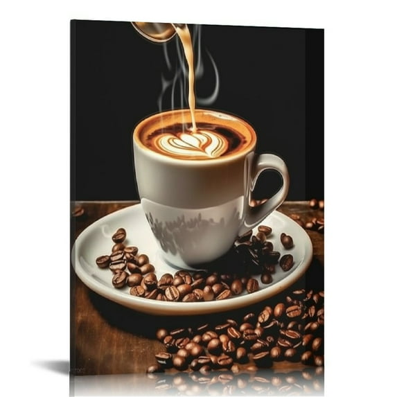 EastSmooth  Coffee Bar Wall Decor for Kitchen - Kitchen Canvas Wall Art for Modern Home Dining Room Decor - Framed Ready to Hang