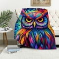 thumbnail image 1 of EastSmooth Coloful Owl Pattern Throw Blanket  Soft Flannel Blankets for Bed, Sofa, Couch, Travel, Camping, 1 of 6