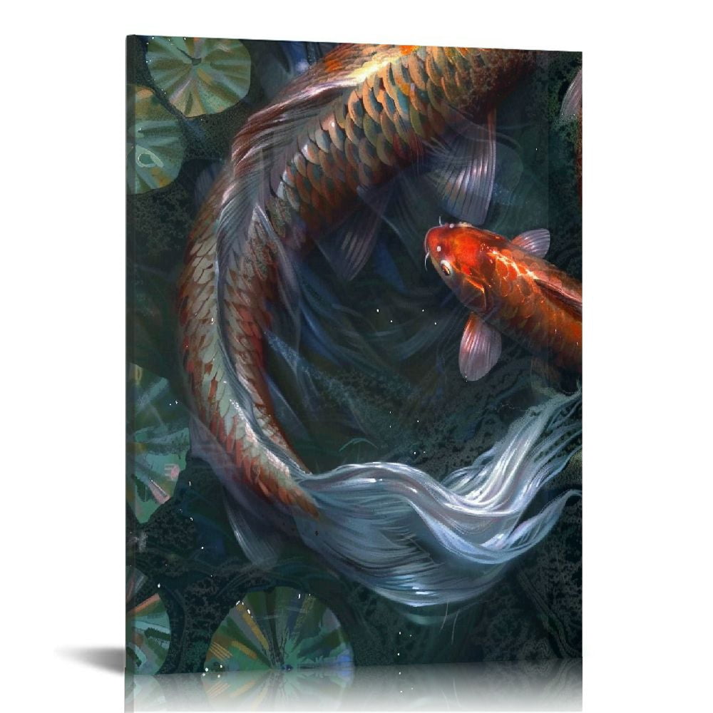 EastSmooth - Colorful Koi Swimming in Water Wall Art The Picture Print ...