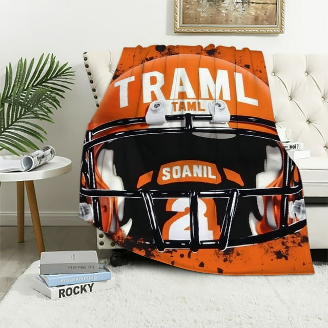 EastSmooth Custom Football Blanket for Football Fans Gifts, Football
