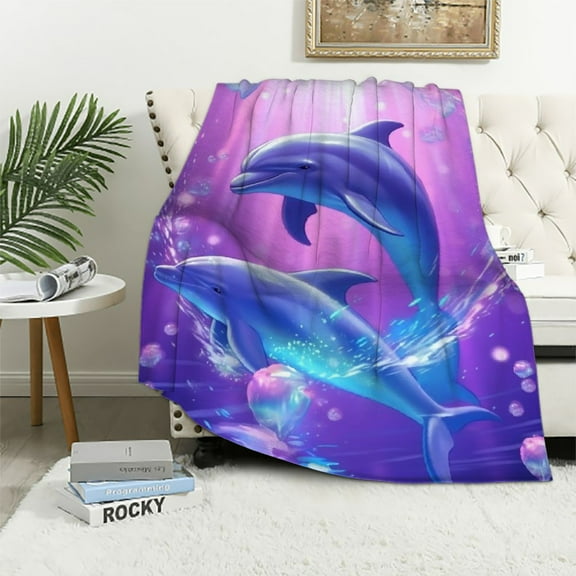 EastSmooth  Dolphin Blanket,Soft Warm Lightweight Sofa Bed Throws Blanket All Season for Kids Adults Women Gift