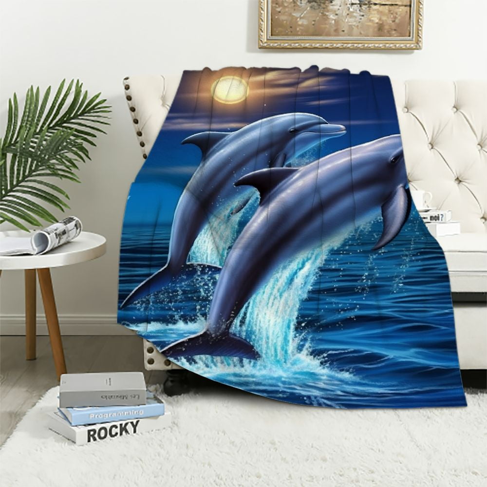 EastSmooth Dolphin Blanket for Bed, Dolphin Throw Blanket for Women