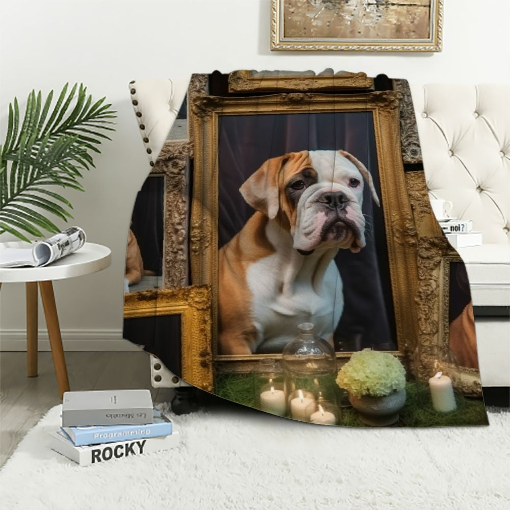 EastSmooth English Bulldog Blanket for Girls Boys Kids Silky Soft Plush
