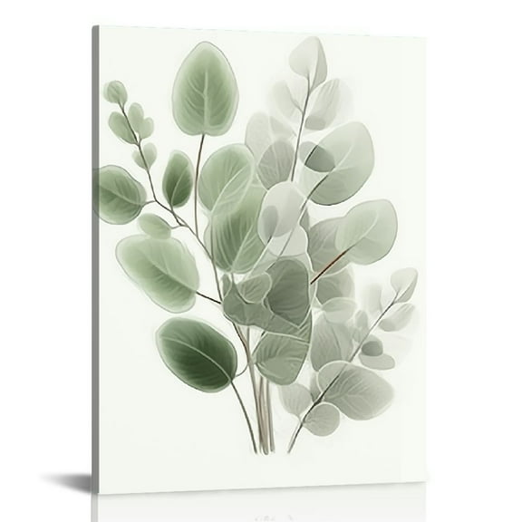 EastSmooth FRAMED Botanical Plant Canvas Wall Art | Boho Plant Wall Decor for Bedroom | Minimalist Floral Prints for Living Room | Green Botanical Art Painting for Office | Eucalyptus Leaf Picture |