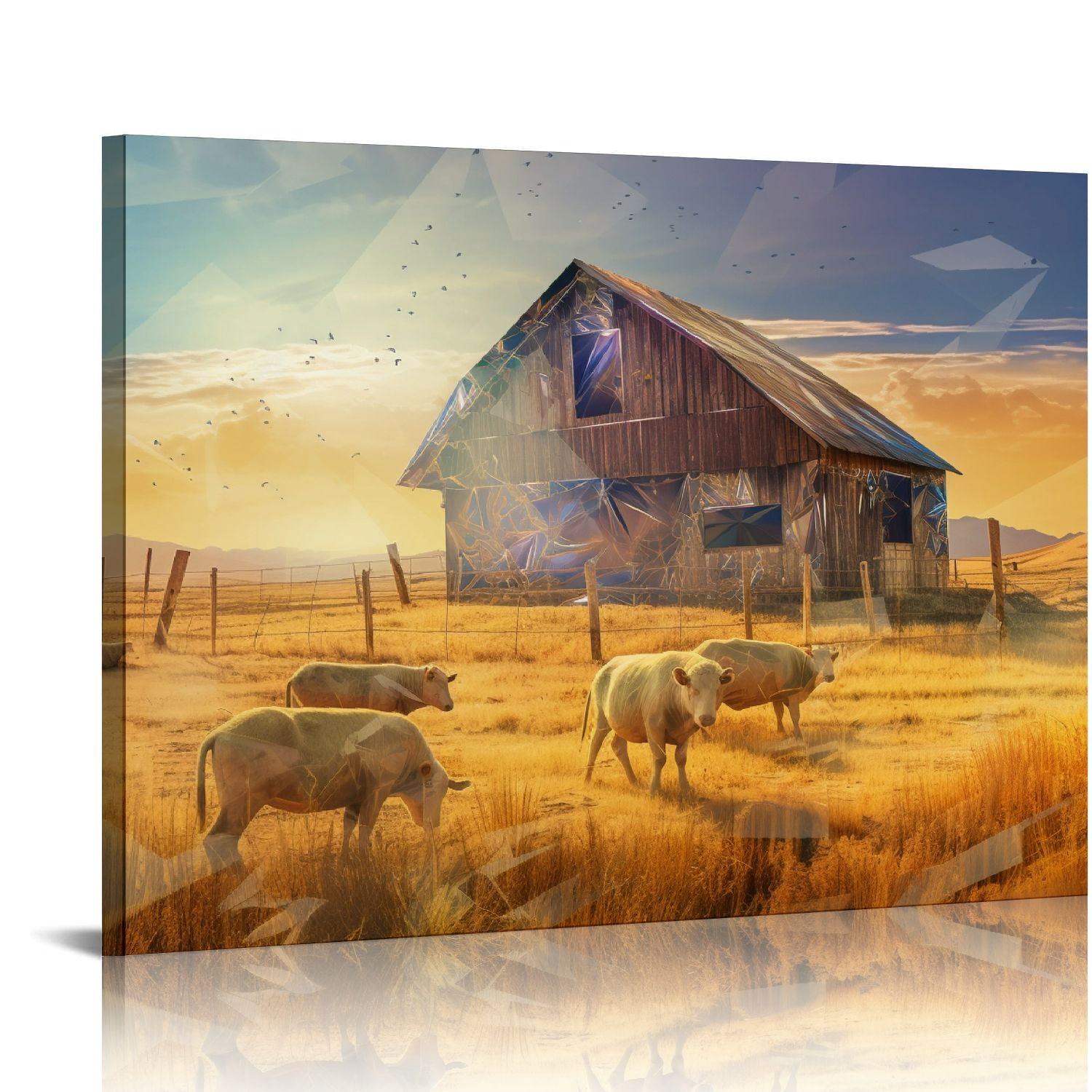 EastSmooth Farm Animal Wall Art Country Rustic Old Barn Pictures Wall ...