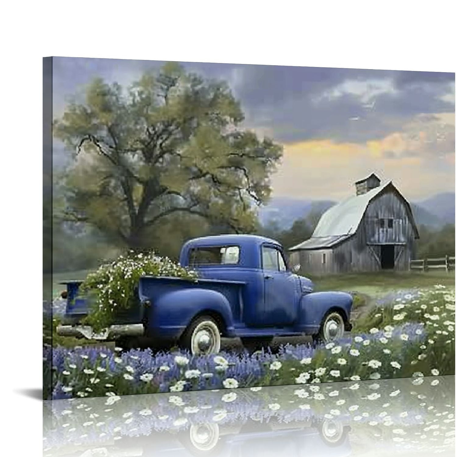 EastSmooth Farmhouse Old Truck Canvas Wall Art, Old Barn Pictures Wall ...
