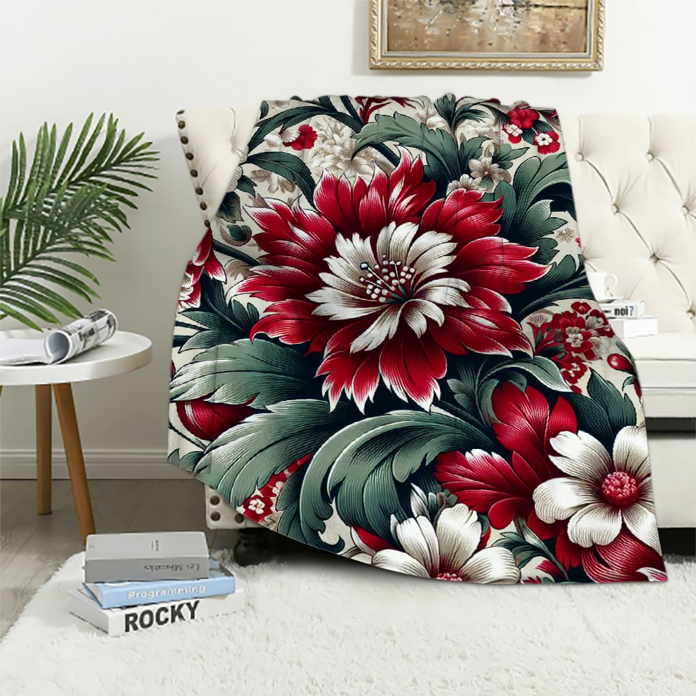 Floral Bounty White Hooded Blanket main image 1