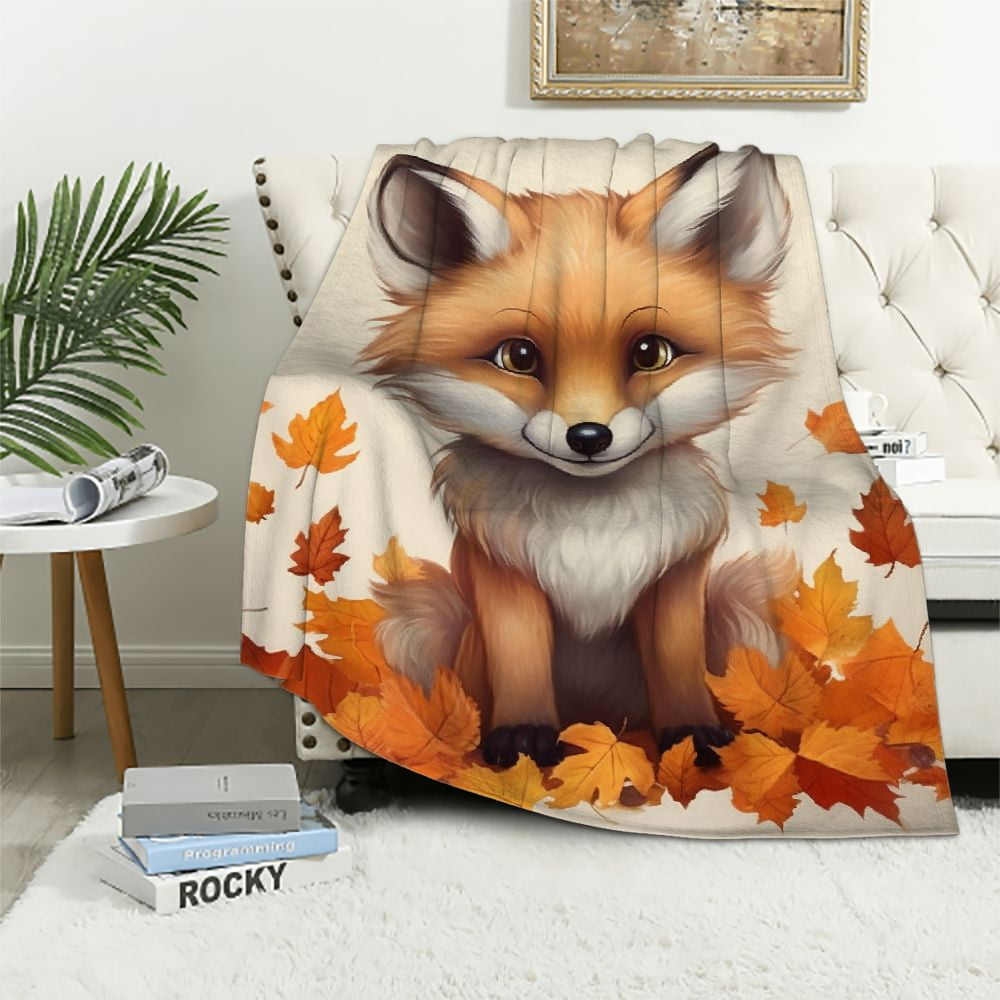 EastSmooth Fox Blanket Soft Fuzzy Throw Blankets for Kids Blanket for