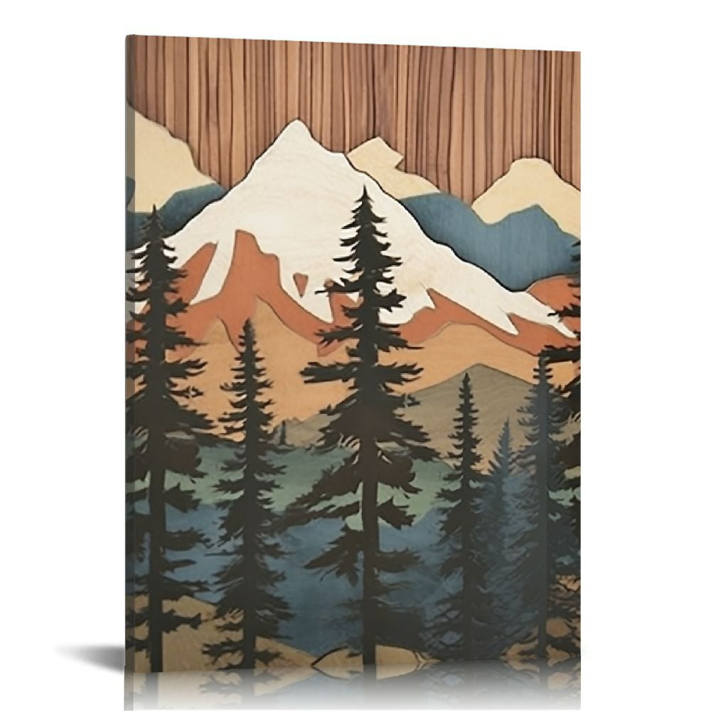 EastSmooth Framed Mountain Canvas Wall Art Mountain Picture Paintings ...