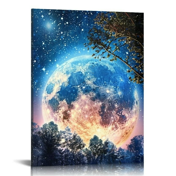 EastSmooth Galaxy Wall Decor for Boys Room Canvas Wall Art Colorful Nebula Starry Cosmic Astronomy Poster Modern living room Bedroom Aurora Nature Landscape